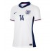 Camiseta Inglaterra Ezri Konsa #14 Primera Equipación para mujer Eurocopa 2024 manga corta